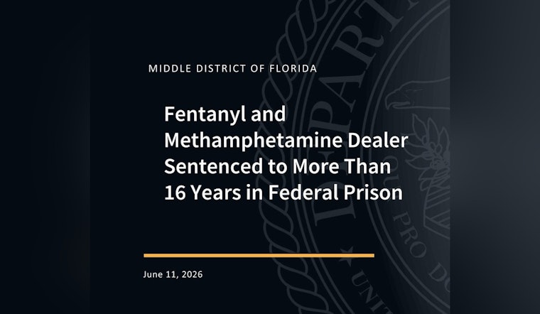 St. Pete Dealer Gets 16 Years, 6 Months in Fed Fentanyl, Meth Case