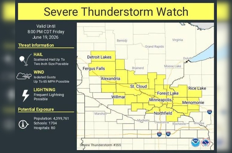 Storms Line Up to Pound I-94 as Central Minnesota Braces for Hail and High Winds