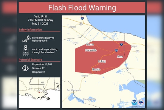 Sudden Soaker Swamps Jefferson, St. Charles With Flash Flood Alert