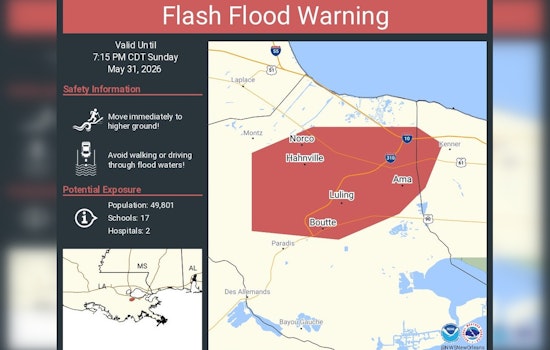 Sudden Soaker Swamps Jefferson, St. Charles With Flash Flood Alert