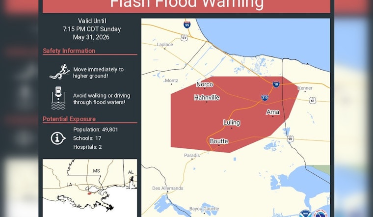 Sudden Soaker Swamps Jefferson, St. Charles With Flash Flood Alert