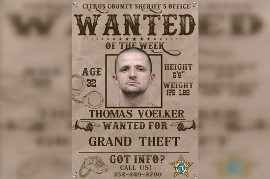 Thomas Voelker Wanted For Grand Theft In Citrus County
