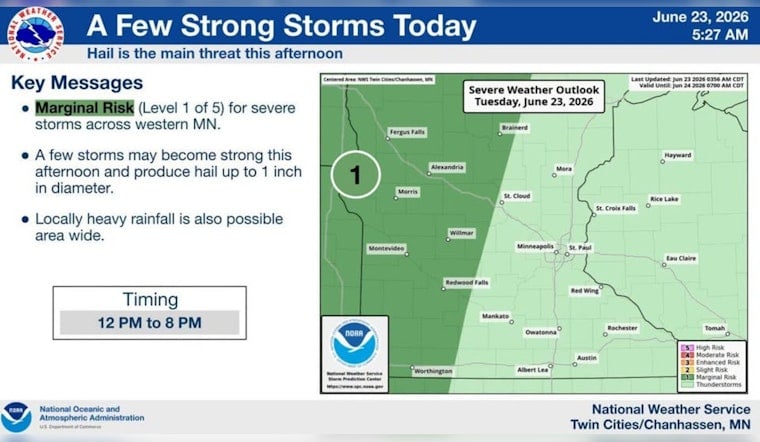 Thunderstorm Show Poised to Wash Out Minneapolis Tuesday Night