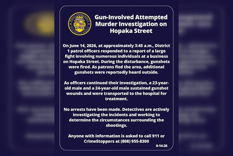 Hopaka Street Melee In Attempted Murder Probe Leaves Two Men Shot