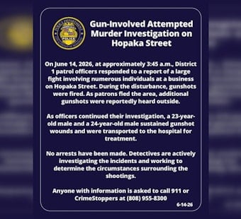Hopaka Street Melee In Attempted Murder Probe Leaves Two Men Shot