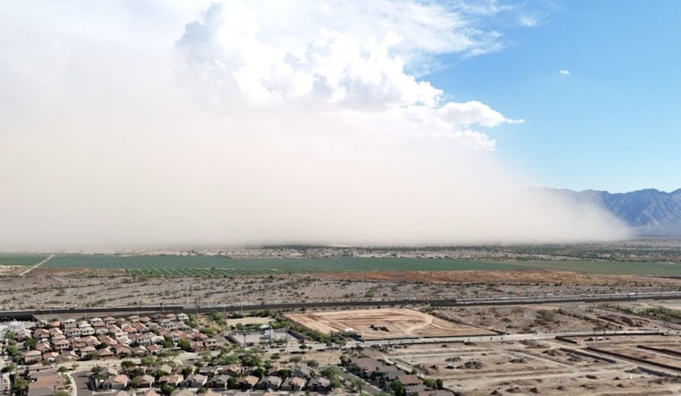 Wall of Dust Swallows Ahwatukee as Phoenix Skies Turn Brown