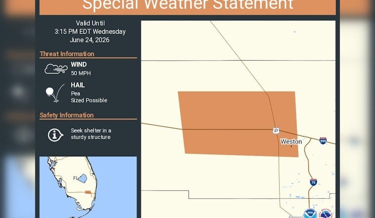 Weston On Edge As Hail And 50 MPH Gusts Bear Down