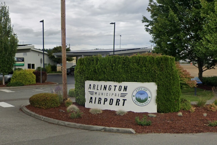 Arlington Airport Shrouded in Smoke as Lumber Warehouse Erupts in Flames