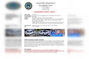 Atoka Cops Hunt Duo Behind Botched Bank Check Caper