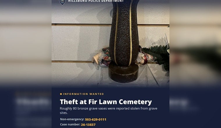 Brazen Thieves Swipe 80 Bronze Grave Vases From Hillsboro Cemetery