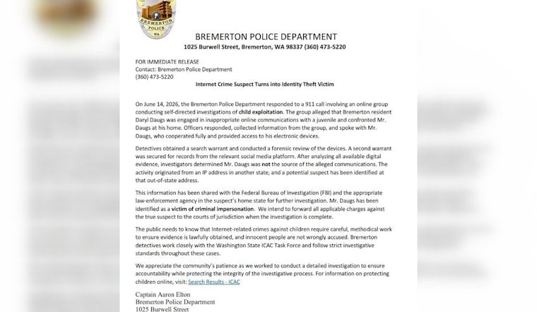 Bremerton Vigilante Sting Targets Wrong Man, Police Say