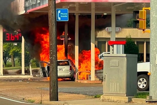 Covington Bystanders Pull Driver From Car After Gas Pump Fire