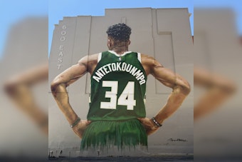 Downtown Giannis Mural Gets Slapped With Graffiti