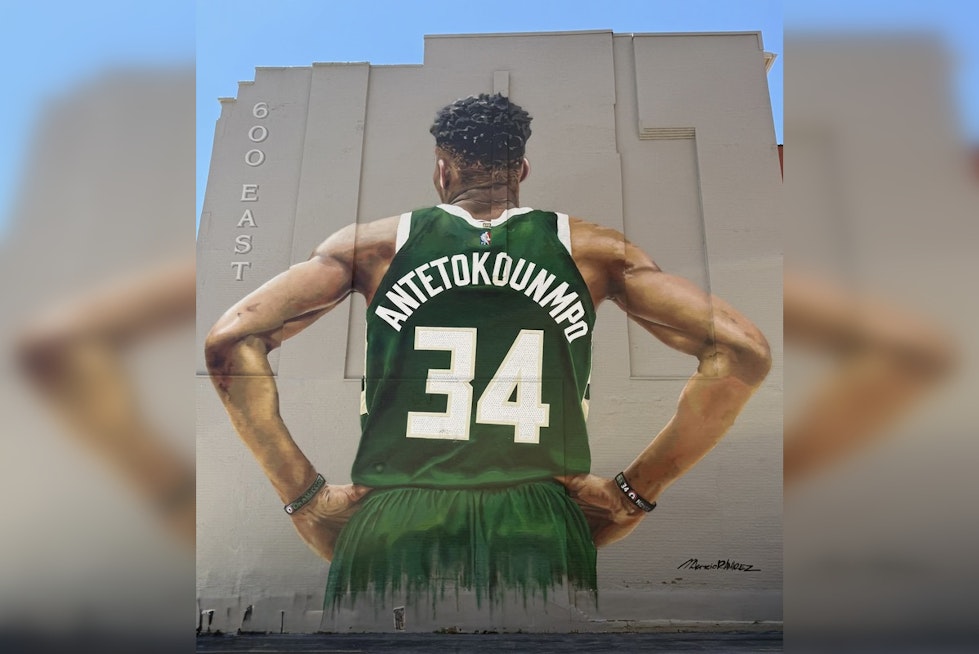 Downtown Giannis Mural Gets Slapped With Graffiti