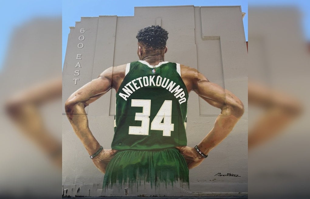 Downtown Giannis Mural Gets Slapped With Graffiti