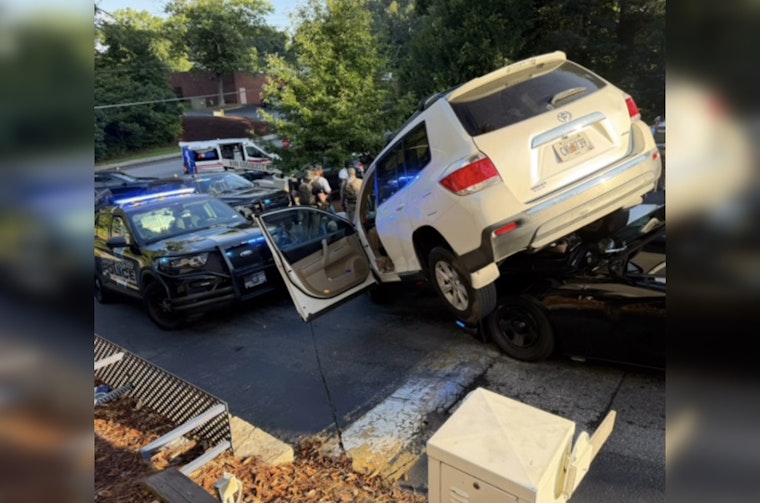 Drug Suspect's Wild Sandy Springs Crash Leaves Car Perched on Cop Cruiser
