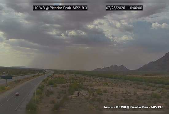 Dust Wall Turns I-10 Near Picacho Peak Into Blind Zone