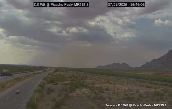 Dust Wall Turns I-10 Near Picacho Peak Into Blind Zone