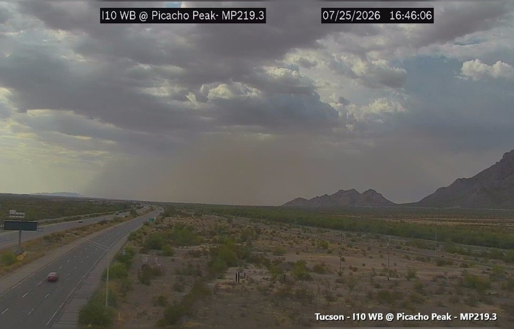 Dust Wall Turns I-10 Near Picacho Peak Into Blind Zone