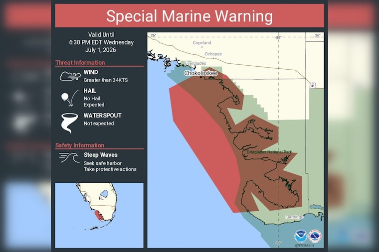 Fast-Building Everglades Squalls Trigger Pop-Up Marine Warning Off Gulf Coast