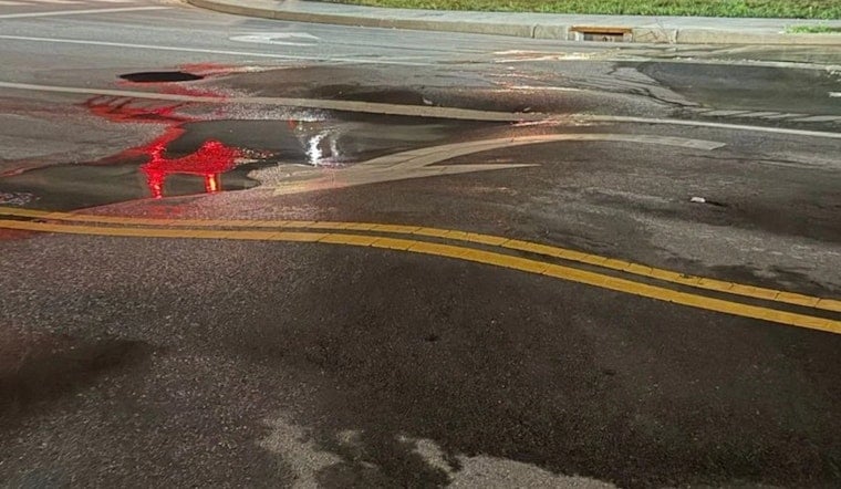 Grandin Road Rips Open After Massive Water Main Break In Hamilton