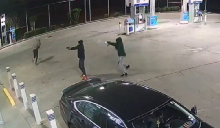 Gunfire Erupts at North Freeway Gas Stop as Houston Cops Hunt Robbery Crew