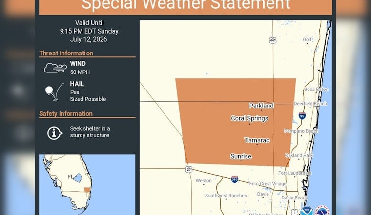 Gusty Storms Rattle Coral Springs, Sunrise, Tamarac as NWS Sounds Alarm