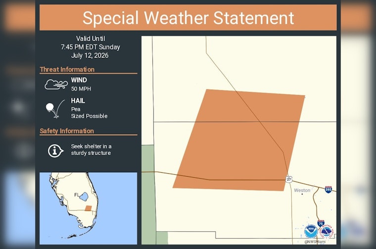 Hail And 50 MPH Gusts Put Broward On Edge Sunday Night