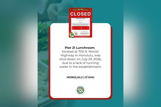 Honolulu Lunchroom Shut Down After Inspectors Find No Running Water
