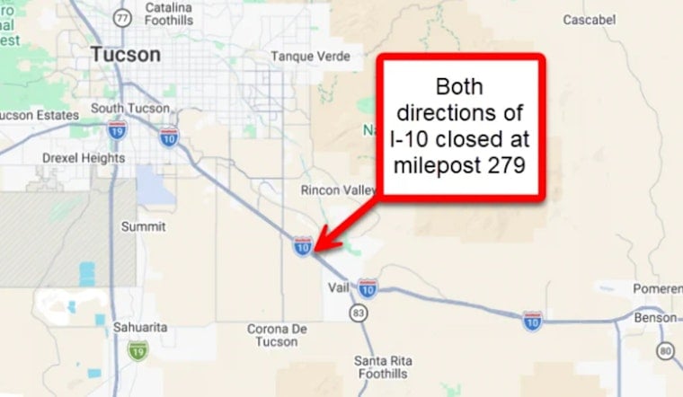 Brush Fire Near Colossal Cave Brings I-10 East of Tucson to a Screeching Halt