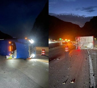I-84 Apple Hauler Flips Near Morgan, Trucker Thrown to His Death