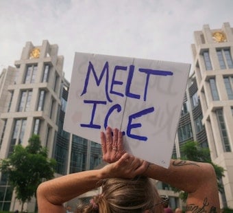 ICE Out Protesters Pack La Placita, Demand Answers After Two Deadly Shootings