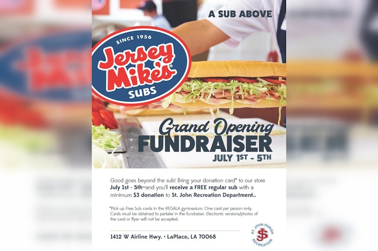 LaPlace Scores Free Subs Frenzy As Jersey Mike's Grand Opening Backs St. John Rec