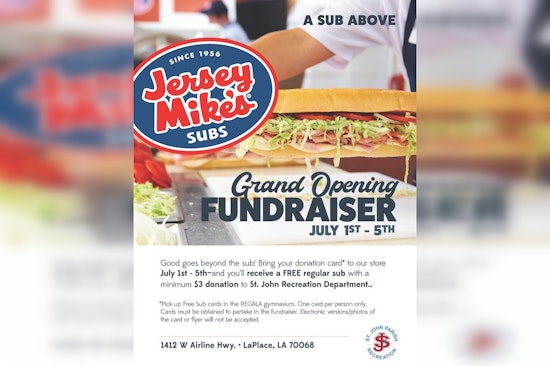 LaPlace Scores Free Subs Frenzy As Jersey Mike's Grand Opening Backs St. John Rec