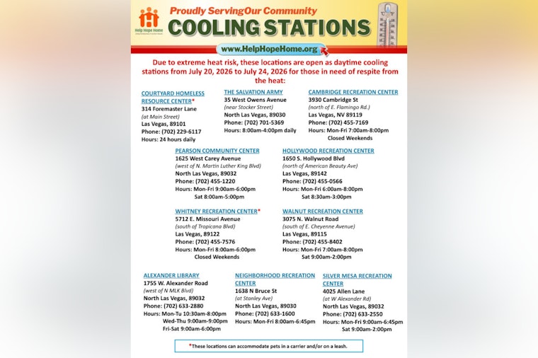 Las Vegas Sizzles As Clark County Swings Open Cooling Centers