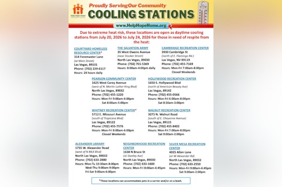 Las Vegas Sizzles As Clark County Swings Open Cooling Centers