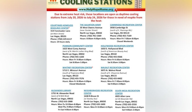 Las Vegas Sizzles As Clark County Swings Open Cooling Centers