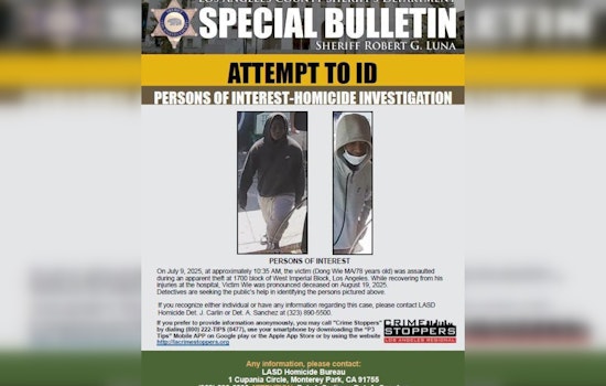 LASD Seeks Suspects After Elderly Man Assault On West Imperial