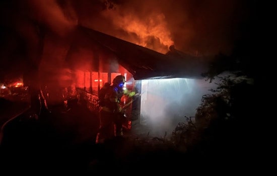 Late-Night Deer Park Structure Fire Displaces Two Residents And Their Dog