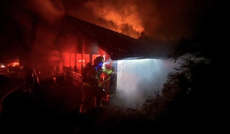 Late-Night Deer Park Structure Fire Displaces Two Residents And Their Dog