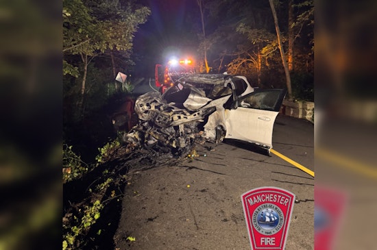 Manchester Crash Sends One Patient To Trauma Center After Vehicle Fire
