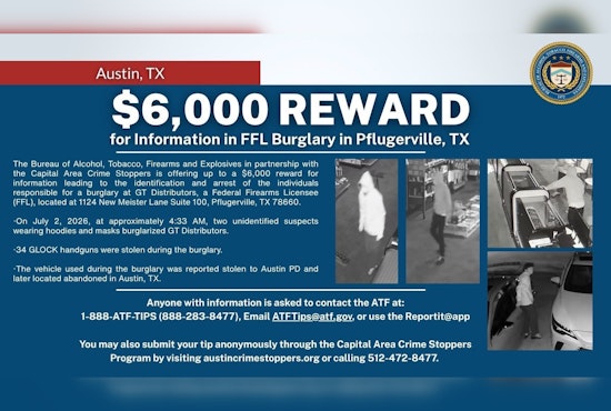 Masked Crew Rips Off 34 Glocks In Pflugerville Gun Shop Heist, Feds Dangle $6,000