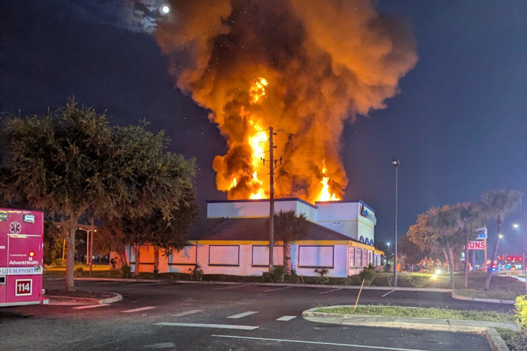 Massive Fire Engulfs Kissimmee Pawn Shop As Vine Street Shuts Down