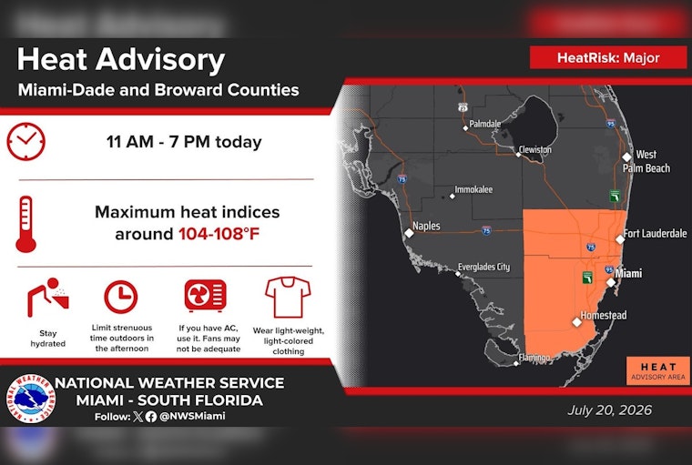 Miami-Dade, Broward Broil Under Heat Alert As ‘Feels Like’ Nears 108