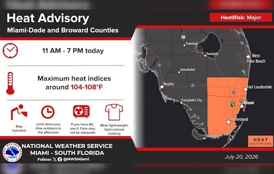 Miami-Dade, Broward Broil Under Heat Alert As ‘Feels Like’ Nears 108
