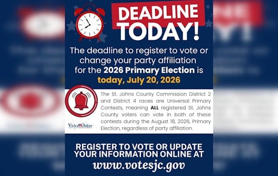 Midnight Cutoff Looms as St. Johns Voters Race to Lock In Primary Power
