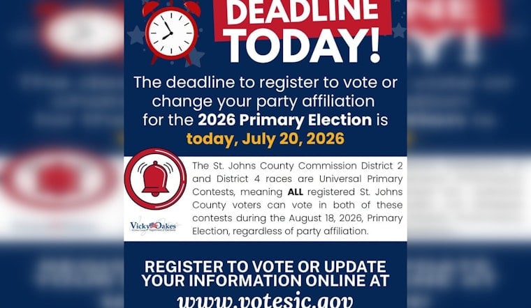 Midnight Cutoff Looms as St. Johns Voters Race to Lock In Primary Power