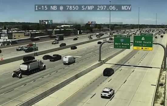 Mystery Blaze Chokes I-15 With Thick Black Smoke Near Midvale Main