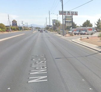 Nellis Nightmare: Sedan Ends Up On U‑Haul Sign As Vegas Crew Runs For It
