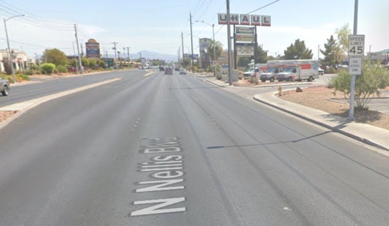 Nellis Nightmare: Sedan Ends Up On U‑Haul Sign As Vegas Crew Runs For It